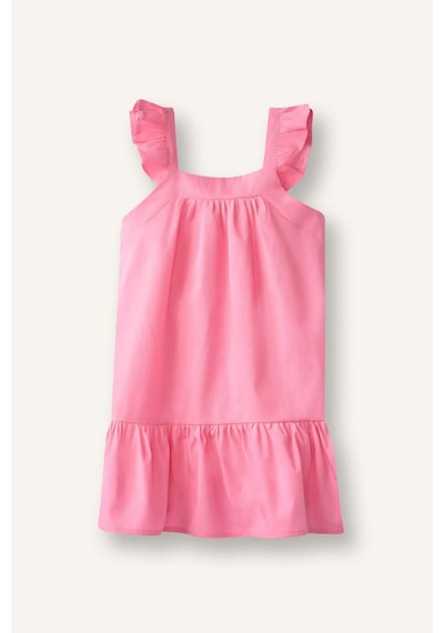 Defacto Kolsuz Poplin Pembe Elbise Kız Bebek I0491a526hspn164 Pembe-pn164