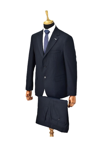 Suitmen Erkek Lacivert Armürlü 4 Drop Çift Yırtmaçlı Takım Elbise Bgl-st04567 Lacivert