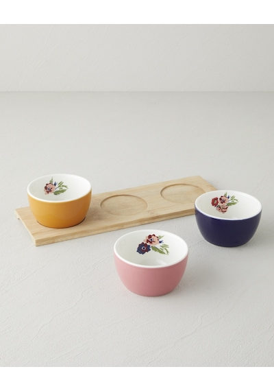 English Home Garden Serenity Stoneware 4 Parça Sunumluk 9,5x5 Cm Renkli Çok Renkli
