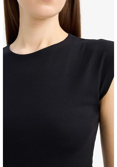 DeFacto Slim Fit Dar Kesim Bisiklet Yaka Basic Düz Modal Kısa Kollu Tişört F0685AX25SPBK27