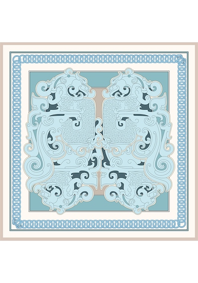 Deserto Fashion İpek Twill Eşarp 2026 Avantgarde Serisi Çift Taraflı İpek 90x90-2942 Çok Renkli