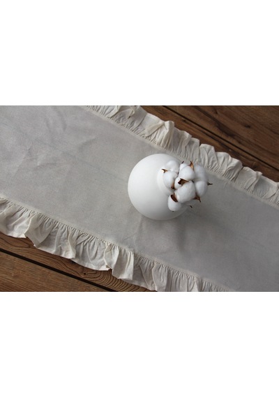 Fırfırlı Keten Masa Runner 40x110 Cm 5001-fırfır