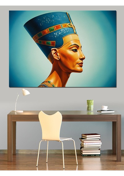 Nefertiti Mısır Kraliçesi Portre Dekoratif Kanvas - Mdf Ahşap Tablo