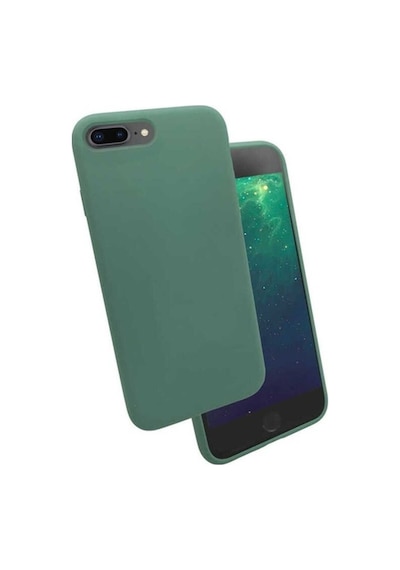 Apple Uyumlu iPhone 7 Plus Kılıf Zore Silk Silikon Koyu Yeşil