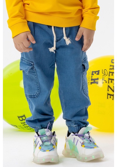 Breeze Girls & Boys Erkek Çocuk Kot Pantolon Beli Paçası Lastikli Kargo Cepli 1-4 Yaş, Mavi-mavi Mavi Breeze Girls & Boys Erkek Çocuk Kot Pantolon Beli Paçası Lastikli Kargo Cepli 1-4 Yaş, Mavi-mavi Mavi