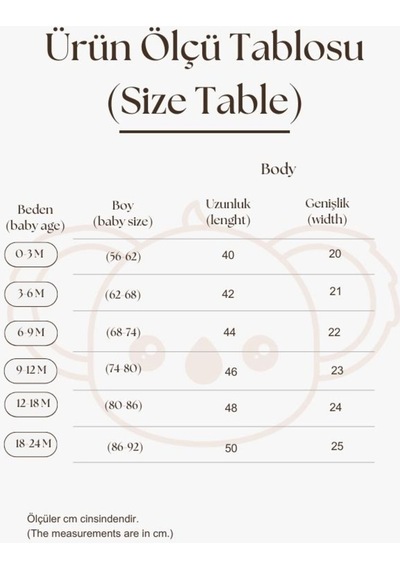 Ohlalakoala Limon Nakışlı Uzun Kollu Body Krem