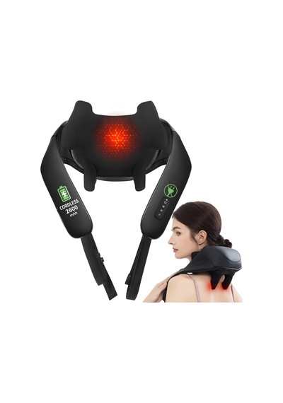 Isıtmalı Kablosuz Boyun Ve Sırt Masajı, 2600mah Şarj Edilebilir Derin Doku 4d Boyun Masajı, Omuz, Bacak, Vücut Kas Ağrısını Gidermek İçin Shiatsu Masaj Yastığı Isıtmalı Kablosuz Boyun Ve Sırt Masajı, 2600mah Şarj Edilebilir Derin Doku 4d Boyun Masajı, Omuz, Bacak, Vücut Kas Ağrısını Gidermek İçin Shiatsu Masaj Yastığı