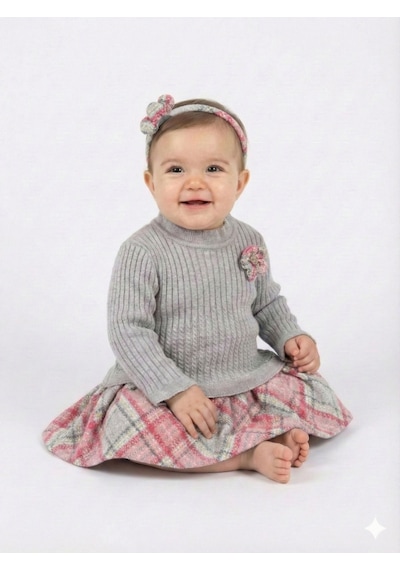 Xo Kids Kız Çocuk Elbise 6-36 Ay 4102 Gri