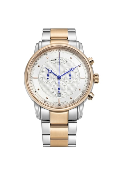 Romanson Tmhm3bs011jja16u Safir Cam Swiss Quartz Çelik Kasa Çelik Kordon Kronometre Takvimli Gümüş