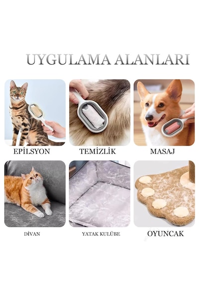 Çift Taraflı Kedi Köpek Tarağı Masaj Etkili Buharlı Kedi Fırçası Su Hazneli Tüy Toplayacı Tarak