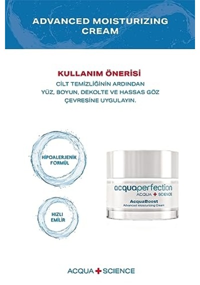 Acquaboost Yoğun Nemlendirici &amp Uva-uvb Güneş Koruma Spf 30, Besleyici, Yenileyici, Nemlendirici Yüz Kremi 50ml,