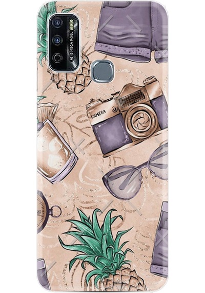 Infinix Hot 10 Play Kılıf Resimli Desenli Baskılı Silikon Monkey Butterfly 1357