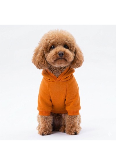 Açık Turuncu Kanguru Cepli Kedi-köpek Hoodie- Sweatshirt Kedi Köpek Kıyafeti