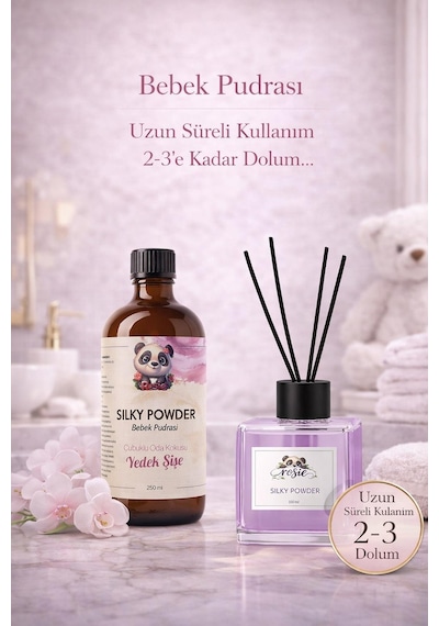 Bebek Pudrası Çubuklu Oda Kokusu 250 Ml Refil Ve 100 Ml Difüzör Şişe Fresh
