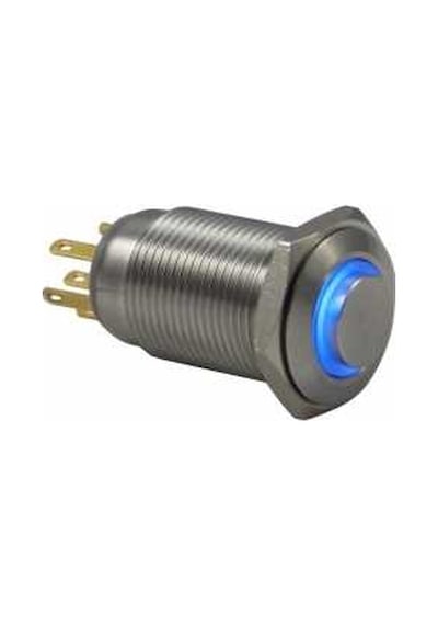 Drn516 16Mm Metal Beyaz Ledli Anahtarlı Buton