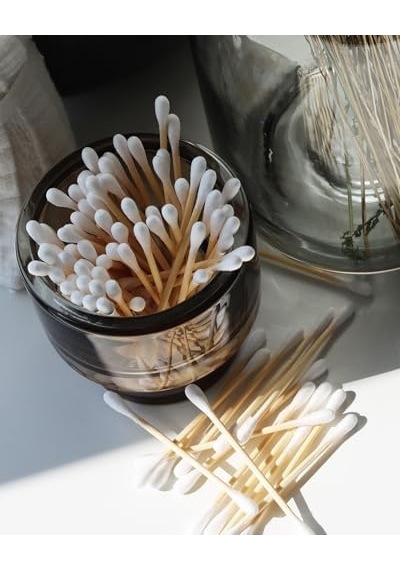 The Humble Co. - Humble Brush Swabs - Blue, Bambu Kulak Çubuğu Mavi, Çevre Dostu Pamuklu Kulak Çubukları, Plastik İçermeyen Ambalaj, Doğal Renkli Pamuktan Kulak Çubukları 50 x 22