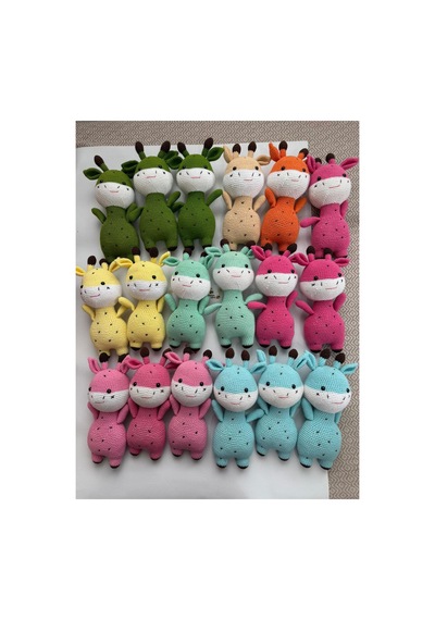 Adenya Sepeti Amigurumi Örgü Zübük Oyun-uyku Akradaşı-28 Cm-pembe