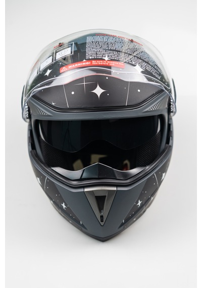 Helmets JK20 - 902 Çene Açılır Güneş Vizörlü Motosiklet Kaskı Siyah Gri Mavi