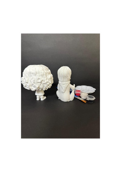 3d Harry Potter Ve Hermione Granger 2 Li Figür Boyama Seti - Kendin Boya Hobi Ve Etkinlik Seti - Akrilik Boya + 4 Fırça