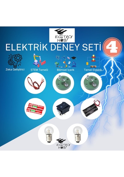Kutulu, Elektrik Deney Seti - 4 Eğitici Hobi Bilim Seti