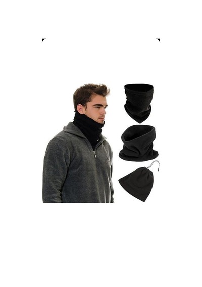 Eleven Markets Kışlık Spor Unisex Siyah Polar Boyunluk Siyah Siyah