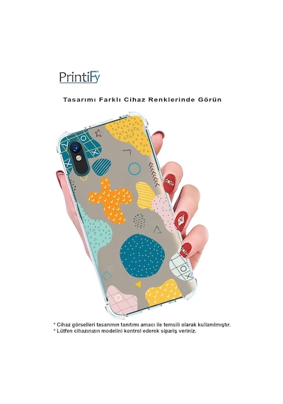 Huawei Mate 20 Lite Uyumlu Köşe Korumalı Antişok Kapak Grunge Tasarımlı Şeffaf Kılıf