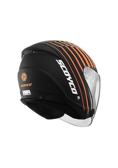 Scoyco Motosiklet Güneş Vizörlü Motor Yarım Açık Kask Track Siyah