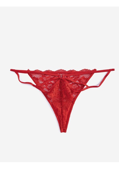 Koton Dantelli String Külot Çiçekli Kırmızı 4wlk30054mk Kırmızı