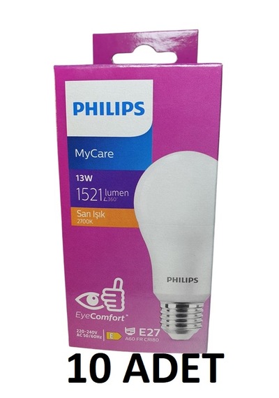 Philips 13w 1521 Lumen 2700k Sarı Işık 10 Adet
