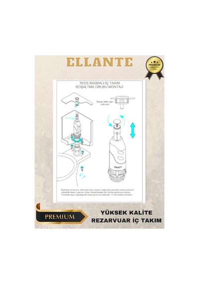 Basmalı Klozet Rezervuar Iç Takım Yüksek Kalite Visam Teos Çok Renkli