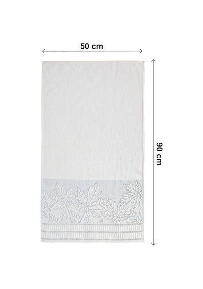 Çınar Jakarlı 6 Lı Kadife Pamuklu El Ve Yüz Havlu Seti 50x90 Cm - 04557 - Gümüş Gümüş