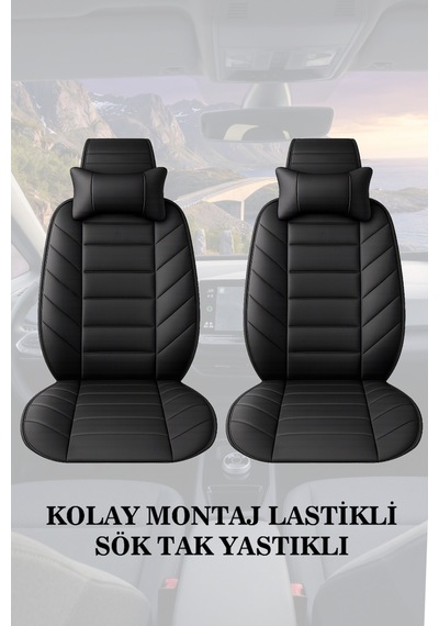Volvo S40 2001 Uyumlu Lüks Siyah Renk Premium 2 Adet Minder Ve Yastık