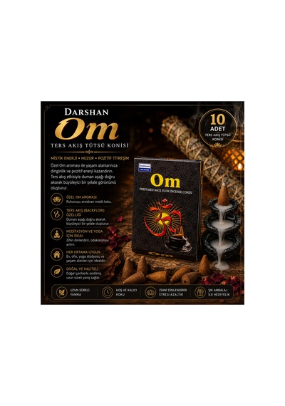 Darshan Om Ters Akış Backflow Tütsü Konisi 10'lu Paket