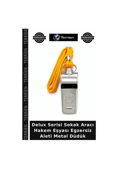 Delux Serisi Sokak Aracı Hakem Eşyası Egzersiz Aleti Metal Düdük