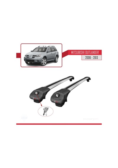Mitsubishi Outlander 2006-2013 Arası İle Uyumlu Ace-1 Ara Atkı Tavan Barı Gri
