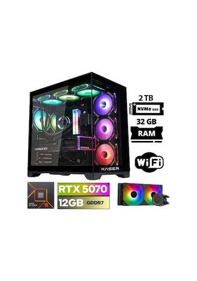 Xaser Lexus X50 R5-7500F 32 GB 2 TB M.2 NVMe SSD 12 GB RTX5070 Free Dos Masaüstü Oyuncu Bilgisayarı
