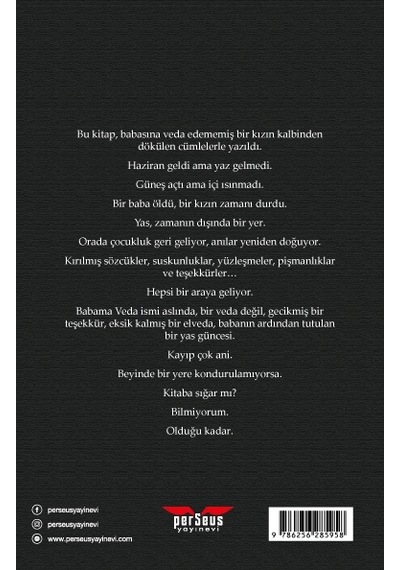 Babama Veda- Deniz Serin- Perseus Yayınevi