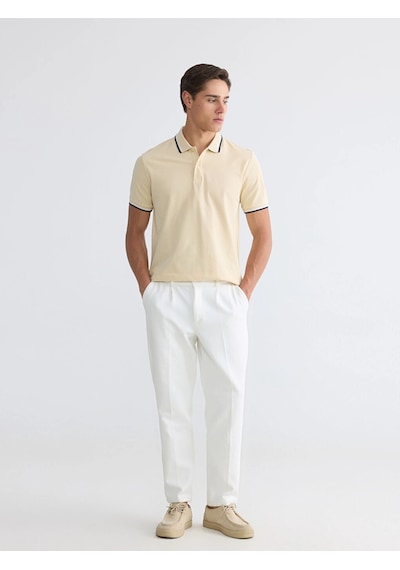 LC Waikiki Lcwaıkıkı Classic Bej Polo Yaka Pike Erkek Tişört Beıge