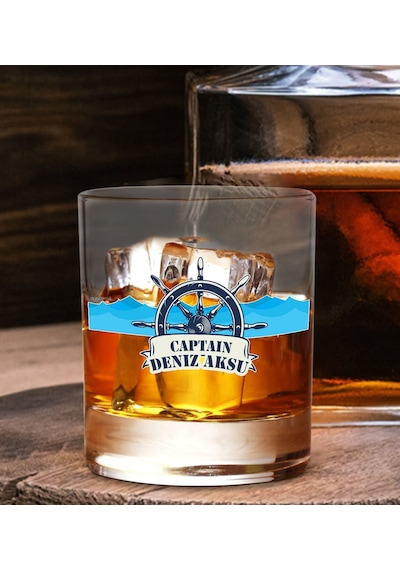 Bk Gift Kişiye Özel İsimli Dtf Kaptan Tasarımlı Viski Kadehi-4, Arkadaşa Hediye, Sevgiliye Hediye Kobitmeyencom30363 Bk Gift