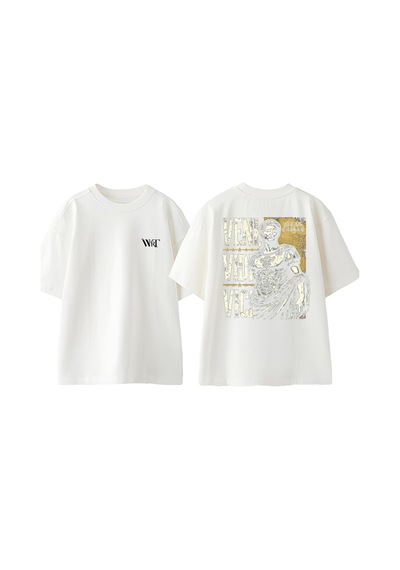 Thewert Veni Vidi Vici Julius Caesar Tasarım Sırt Baskılı Pamuk Beyaz Oversize T-shirt