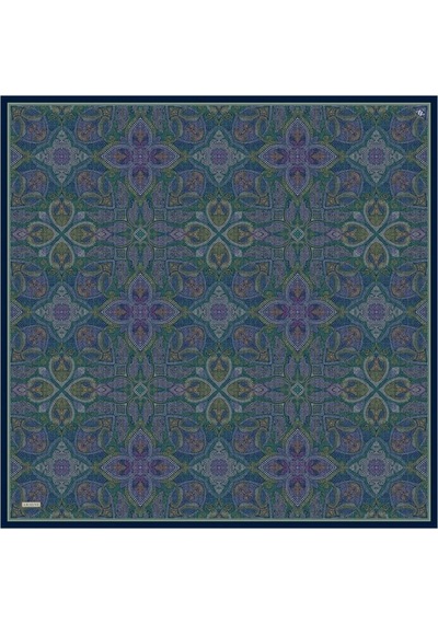 Armine İpek Eşarp 2026 Yaz - 9540-80 Yeşil Mor Twill