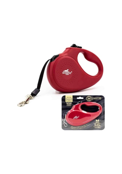 Doggie Otomatik Köpek Tasması Master M 25 KG 5 Mt Kırmızı