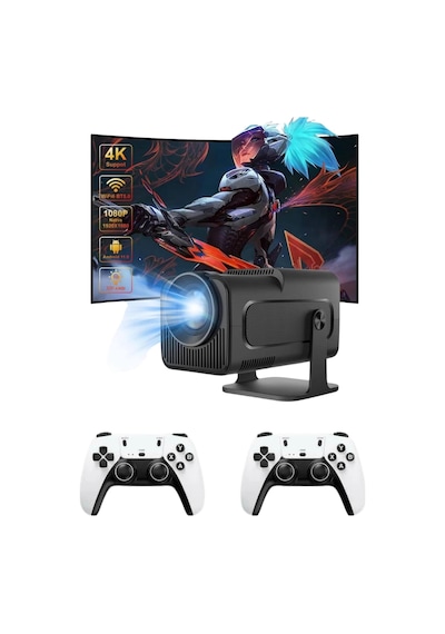 Çift Kollu Game Box Projeksiyon Cihazı Kumandalı Android Tv Dahili Hoparlör Yeni Nesil Najmaddin