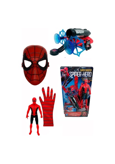 Spiderman Örümcek Adam Ok Atan Ağ Fırlatan Eldiven Ve Maske Set