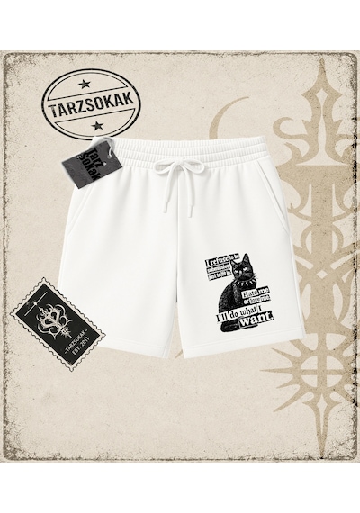 Tarzsokak Gotik & Grunge Streetwear Hate Me Or Love Me Unisex Şort Beyaz