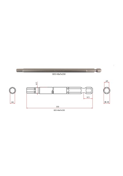 vessel 424097 Allen Bits Uç 6x150 MM