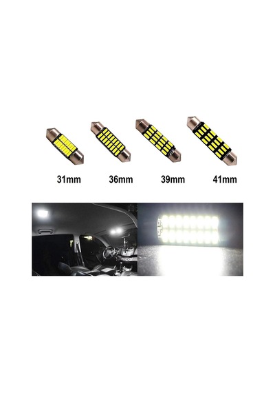 Megamarket06 39mm Beyaz 16 Smd Sofit Oto Led Iç Aydınlatma Ampulü