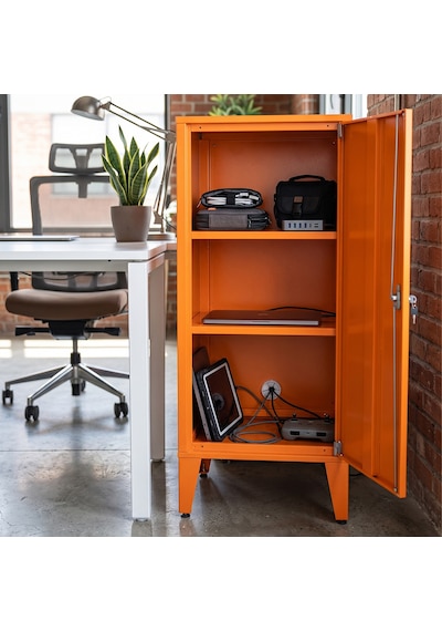 Alfafonet Ziglat Serisi Kilitli Metal Home Office Dolabı Metal Kapaklı Turuncu Ral 2004 450x1050x450 Mm