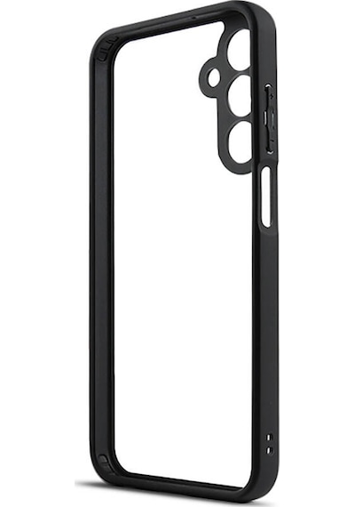 More Tr Samsung Uyumlu Galaxy A15 Kılıf Kamera Korumalı Şeffaf Arka Yüzey Mtr New Roll Kapak - Siyah