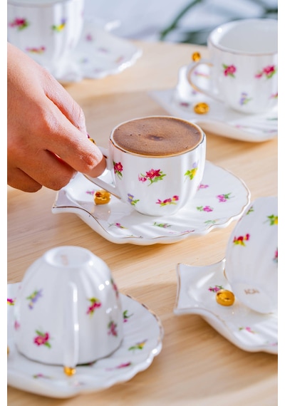 Acar Ladurée 6 Kişilik Kahve Fincan Takımı - 75 Ml Renkli